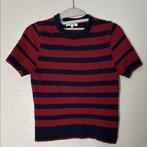 Madewell boucl eacute knit crewneck sweater tee in stripe